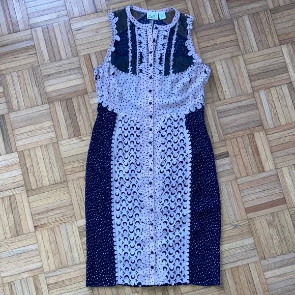 Anthropologie BEGUILE by Byron Lars Lasercut Sheath Lace Midi Dress 8 NWOT - Picture 9 of 16